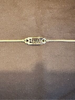 LOVE Slim Bar Bracelet in Silver Tone Women Jewelry